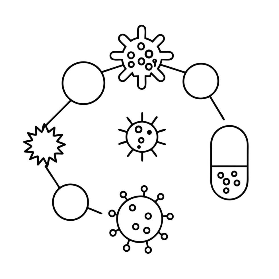 Microbiology Coloring Pages For Kids Coloring Book vector