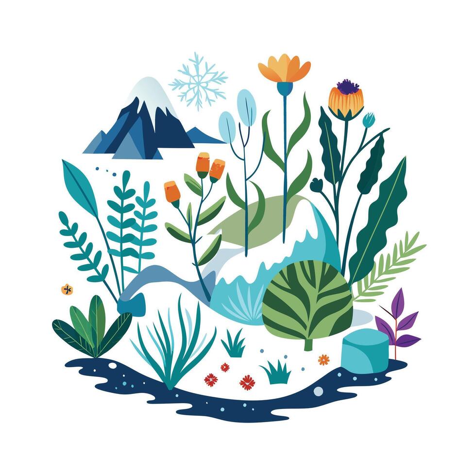Hand drawn design botanical elements collection vector