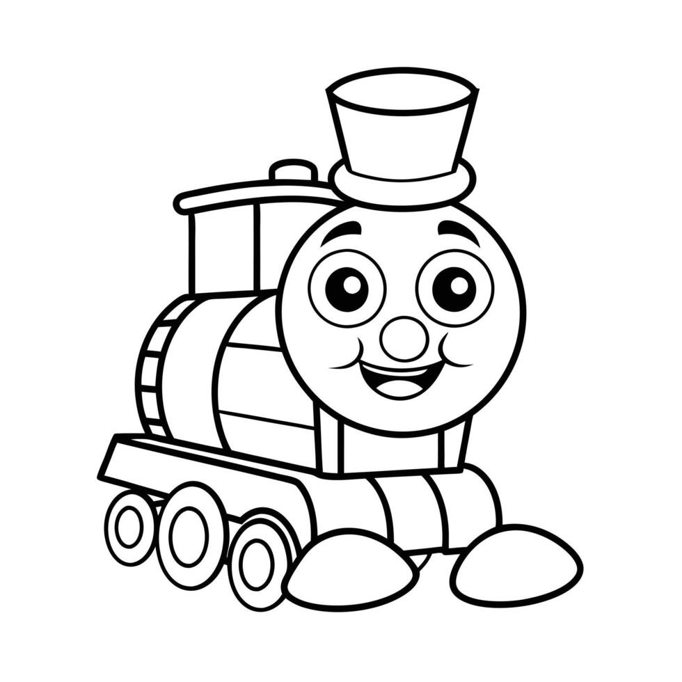 Train coloring pages for coloring kids coloring book vector