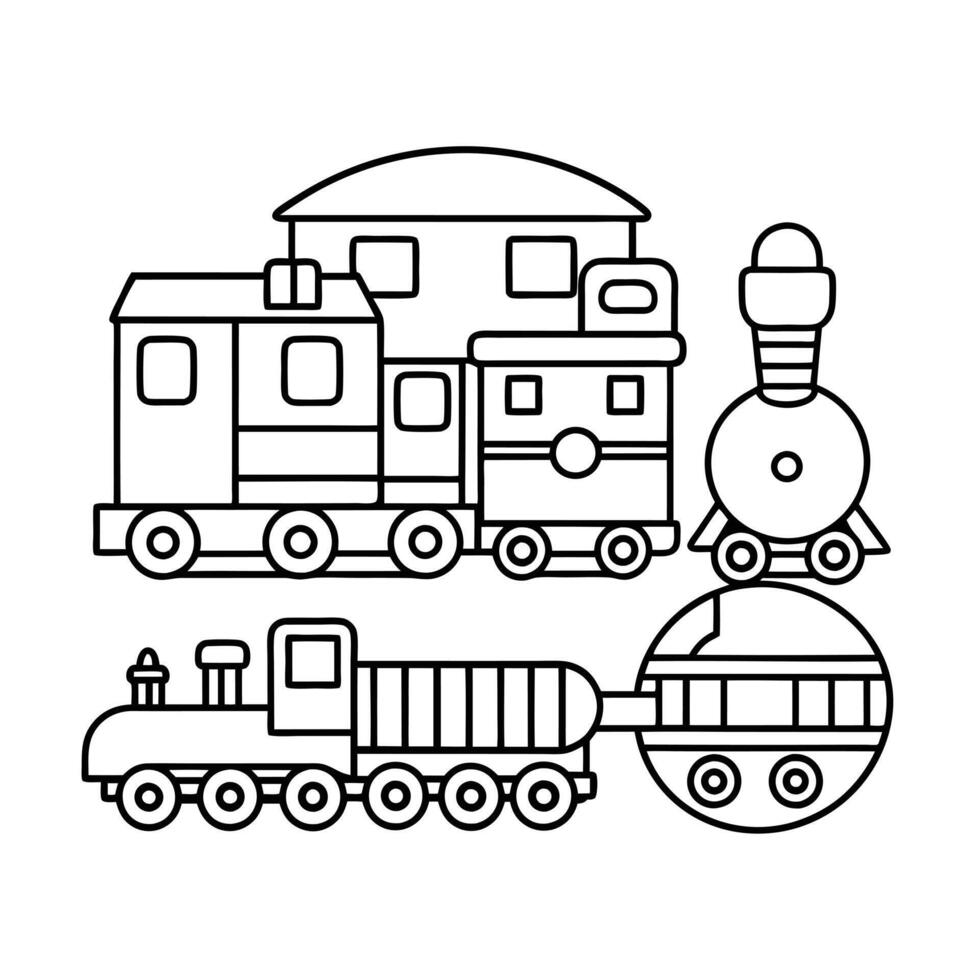 Train coloring pages for coloring kids coloring book vector