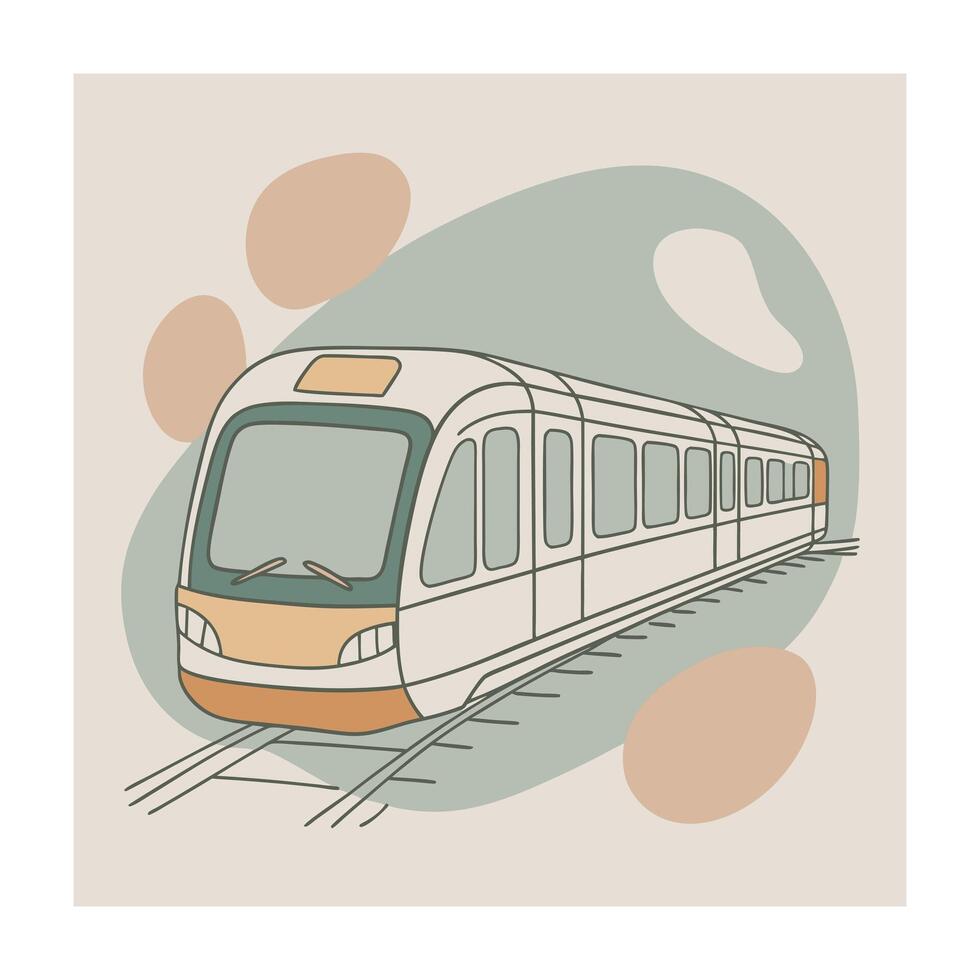 A colorful picture of a train illustration in the background vector