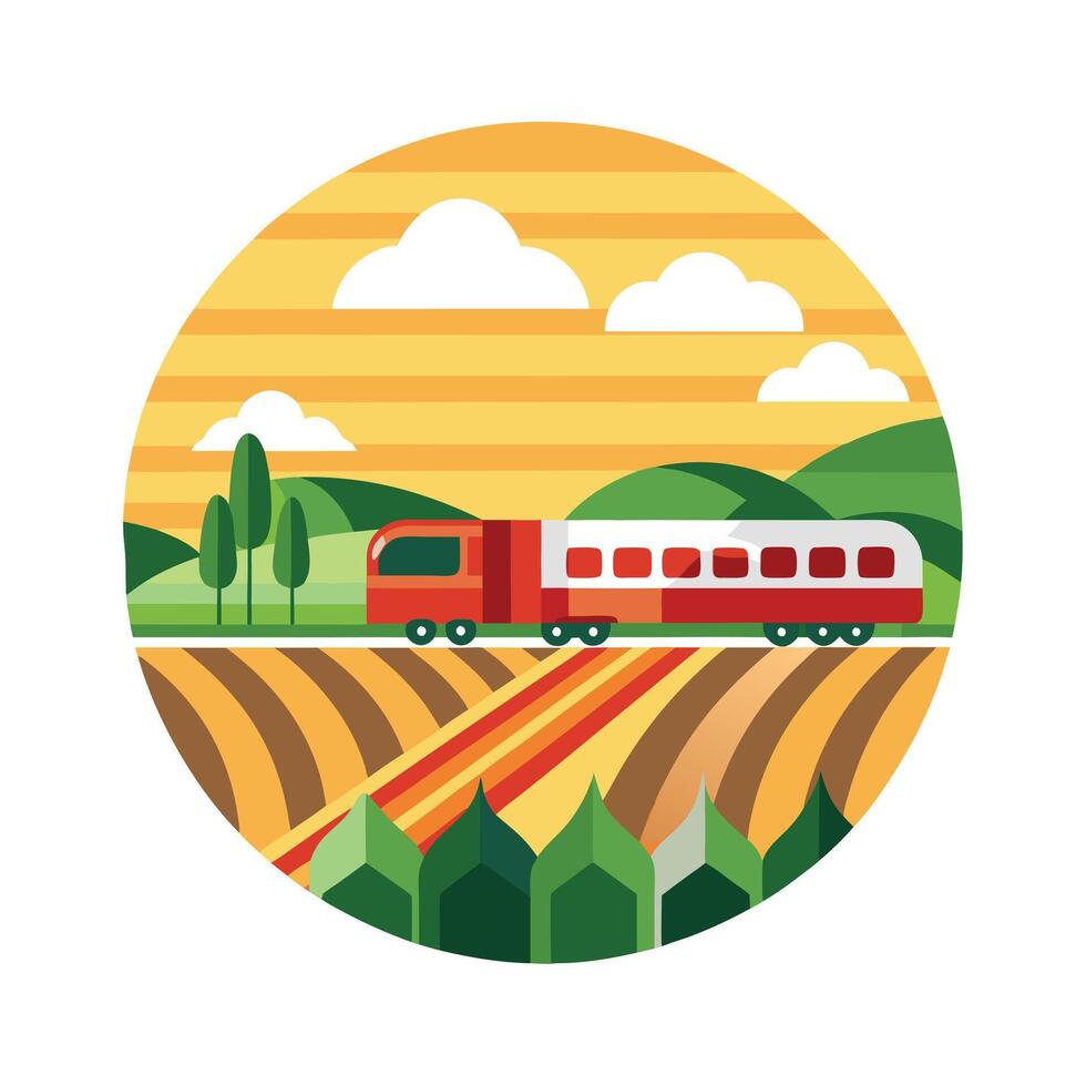A colorful picture of a train illustration in the background vector