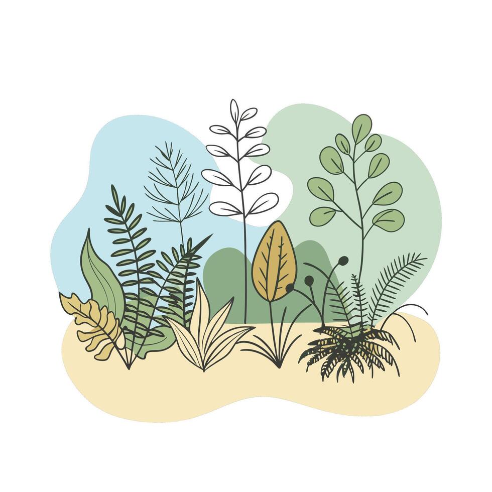 Hand drawn design botanical elements collection vector