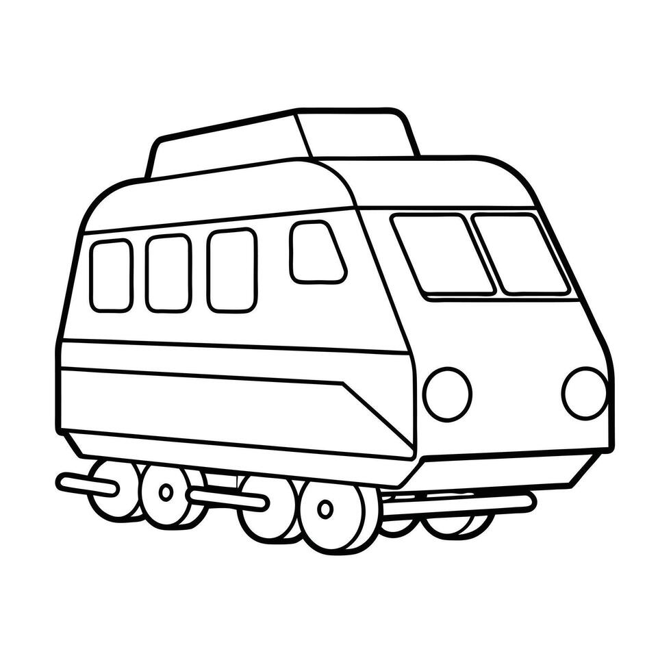 Trains coloring pages for kids book vector