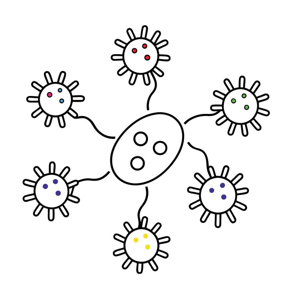Microbiology Coloring Pages For Kids Coloring Book vector
