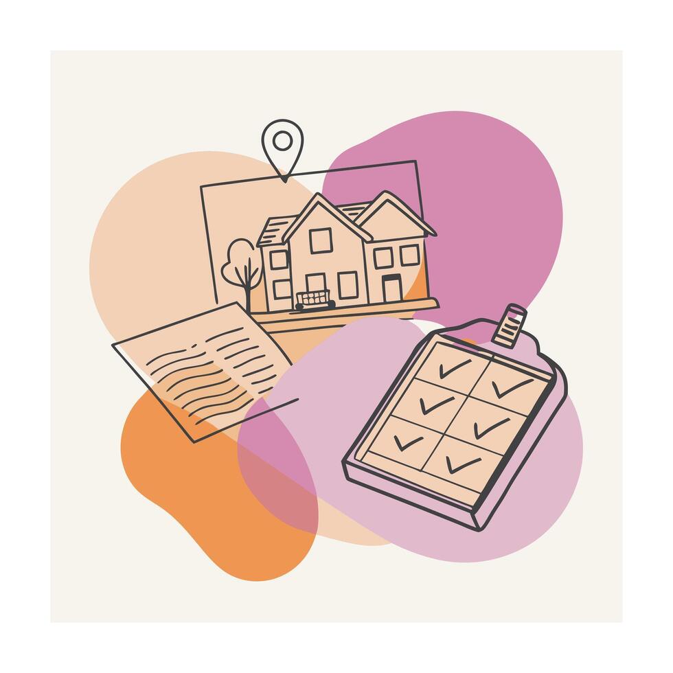 Flat hand drawn neighborhood meeting illustration vector