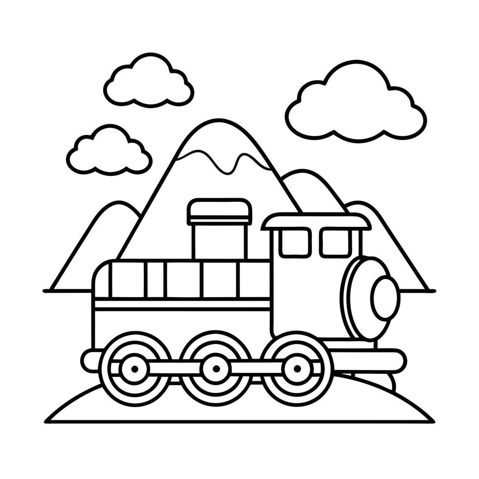 Train coloring pages for coloring kids coloring book vector