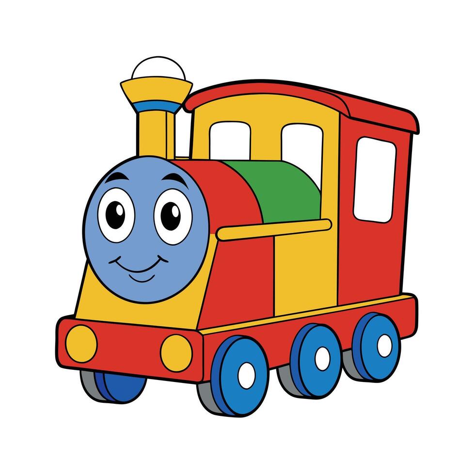A colorful picture of a train illustration in the background vector