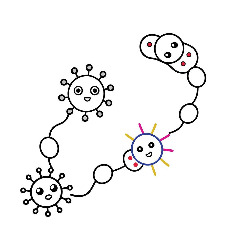 Microbiology Coloring Pages For Kids Coloring Book vector