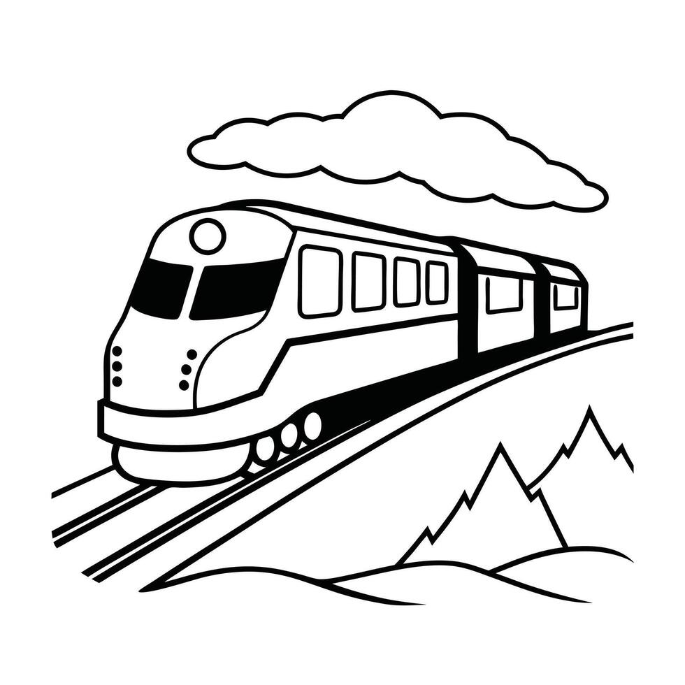 Train coloring pages for coloring kids coloring book vector