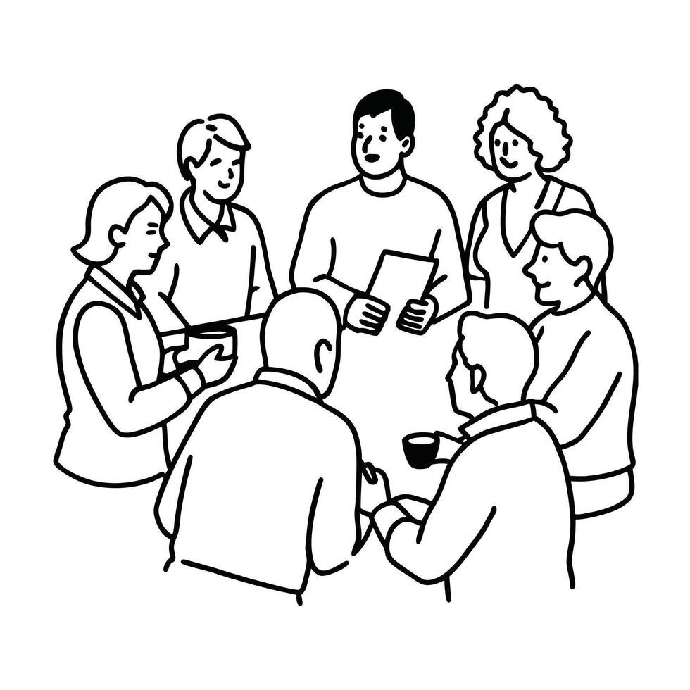 Neighborhood meeting coloring pages vector