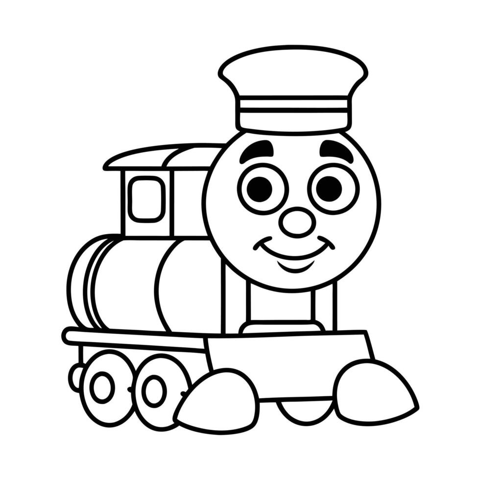 Train coloring pages for coloring kids coloring book vector