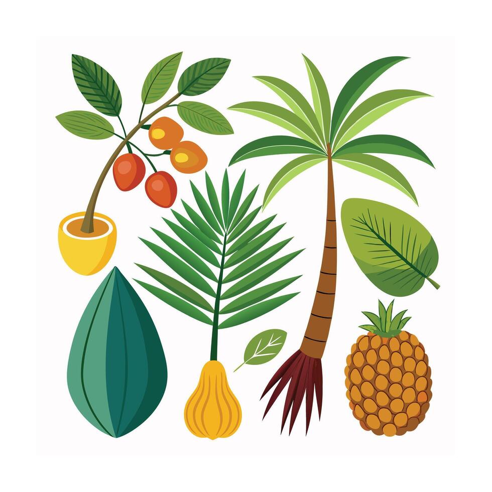 Hand drawn design botanical elements collection vector