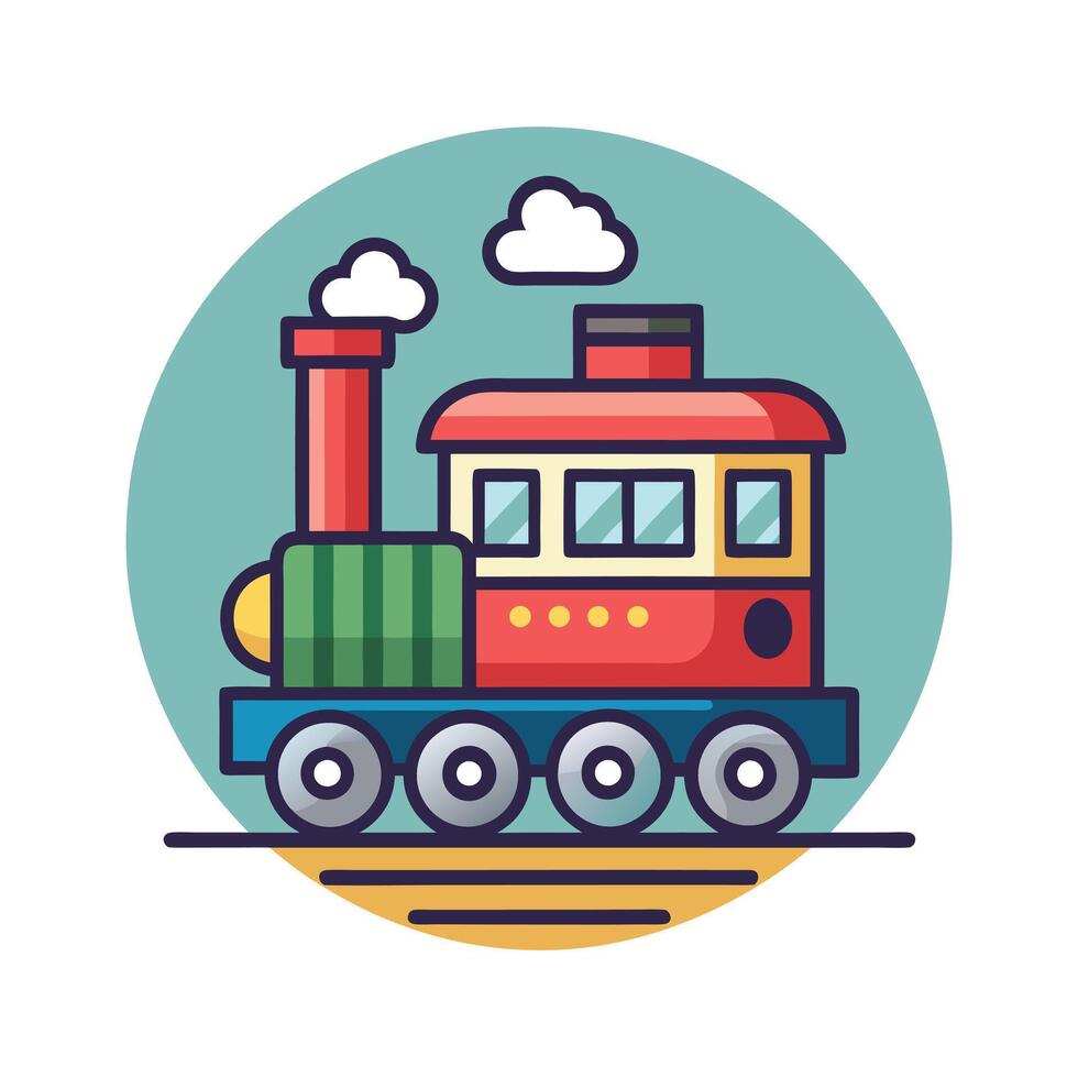 A colorful picture of a train illustration in the background vector