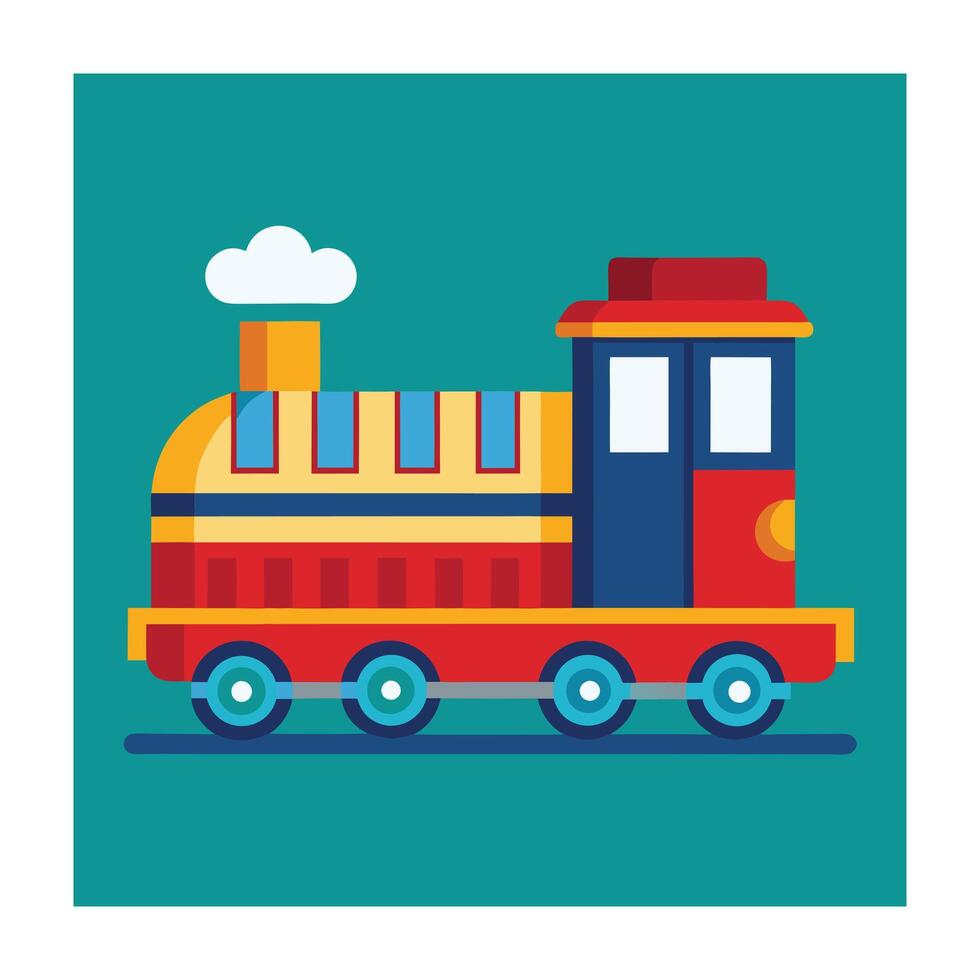 A colorful picture of a train illustration in the background vector