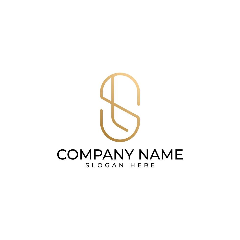The initial SL lettermark with soft round and gold gradient in modern luxury elegant and minimalist style photo