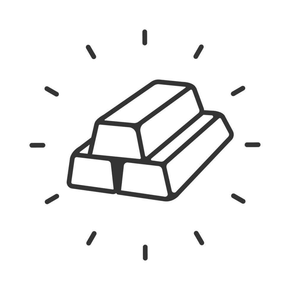 Gold bar icon isolated flat style illustration. vector