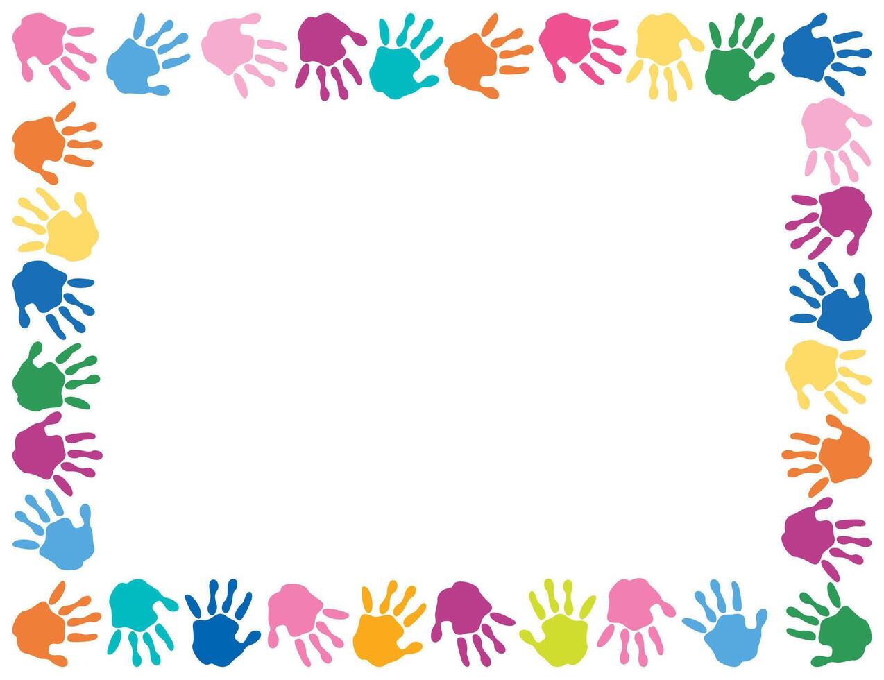 Background With Colorful Painted Hands vector