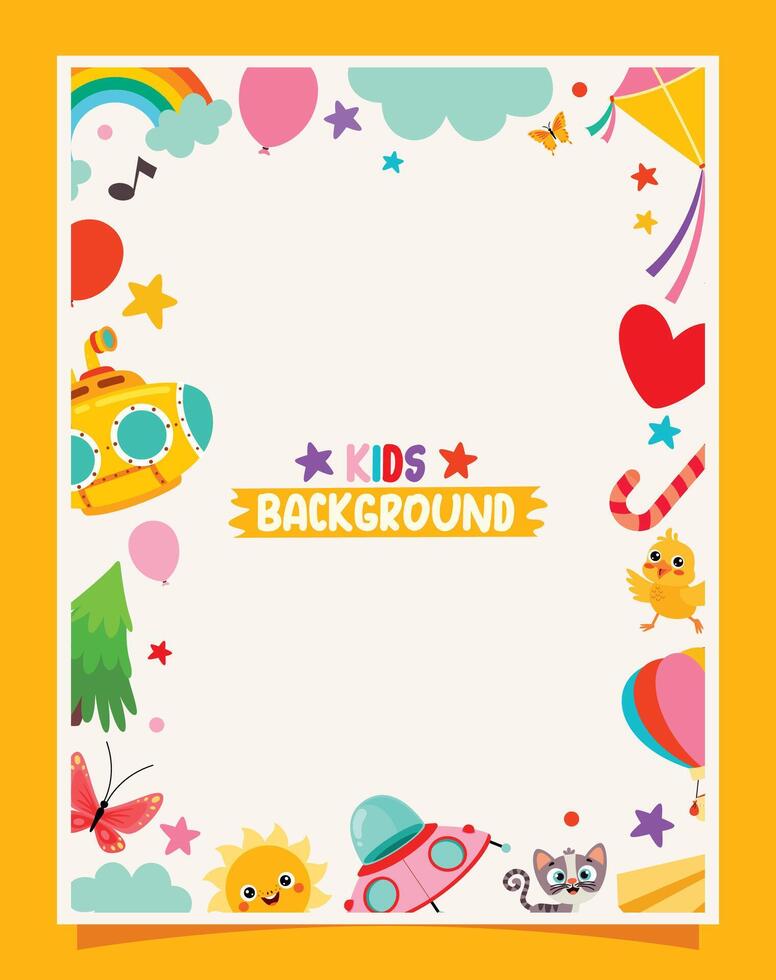 Template Design With Childish Elements vector