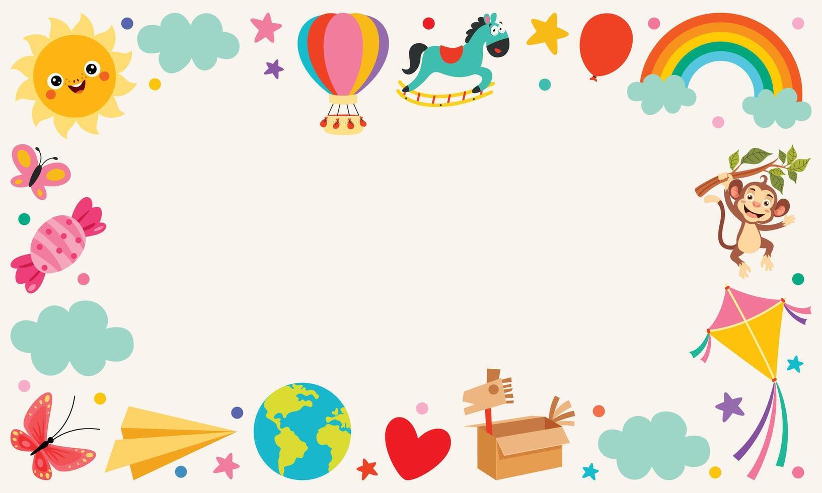Template Design With Childish Elements vector