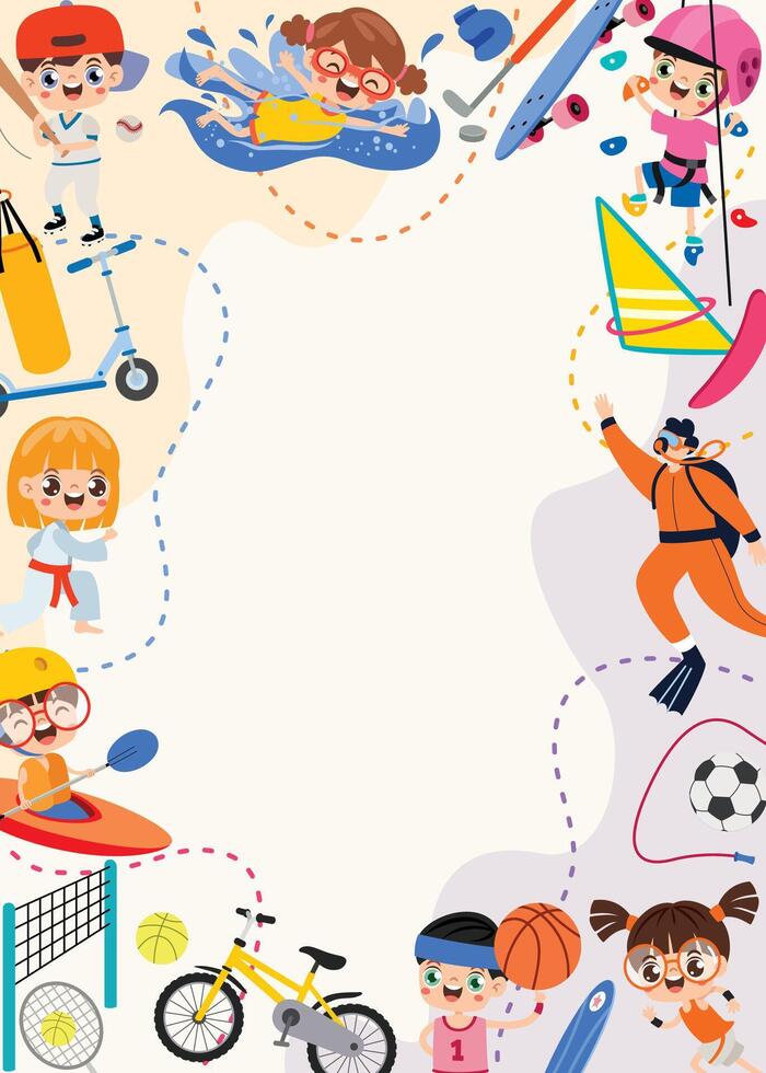 Template Design With Sports Elements vector