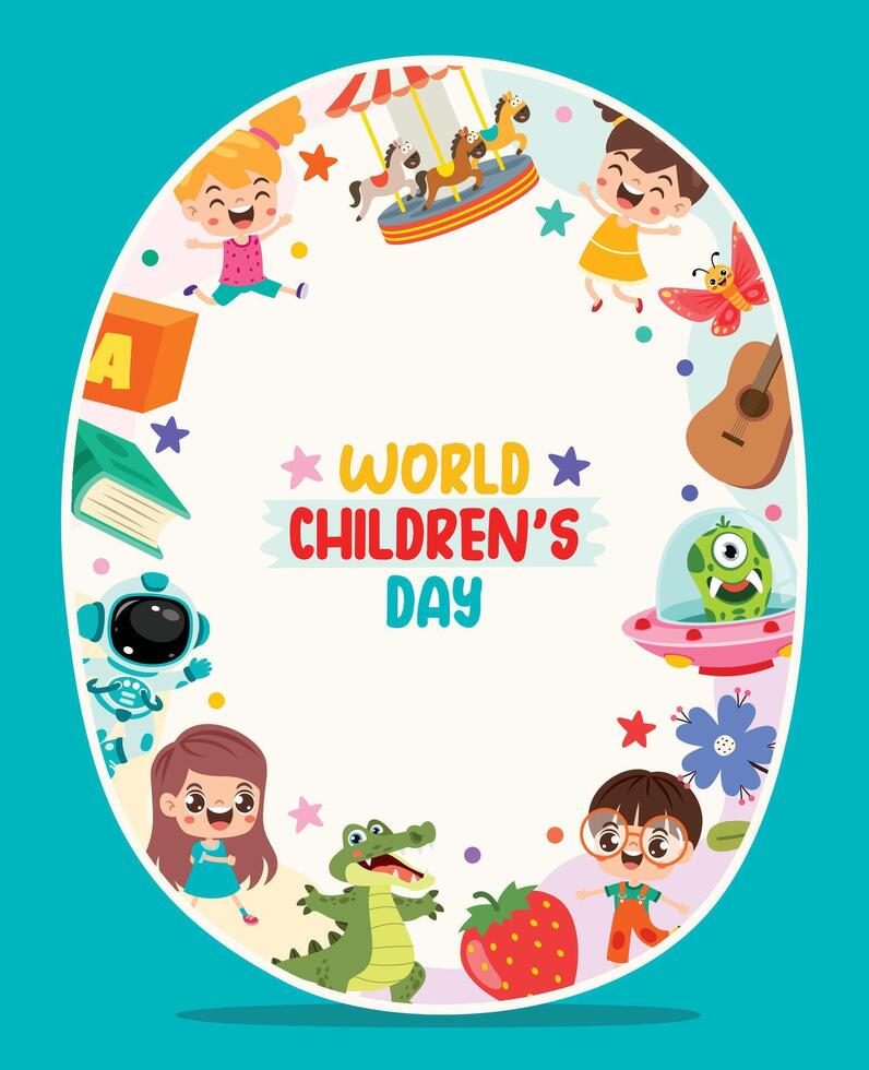Template Design With Childish Elements vector