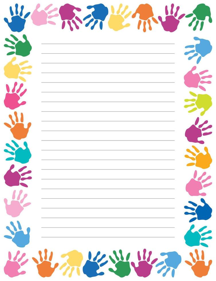 Background With Colorful Painted Hands vector