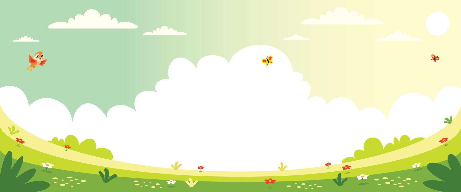 Blank Green Nature Landscape Scene vector