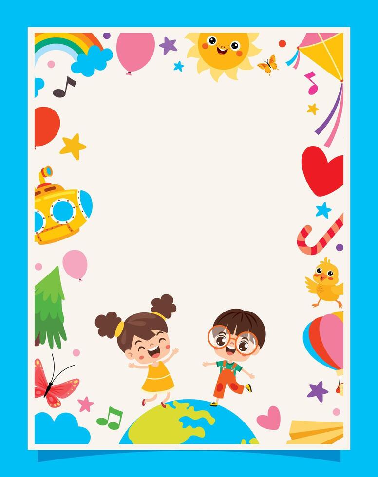 Template Design With Childish Elements vector