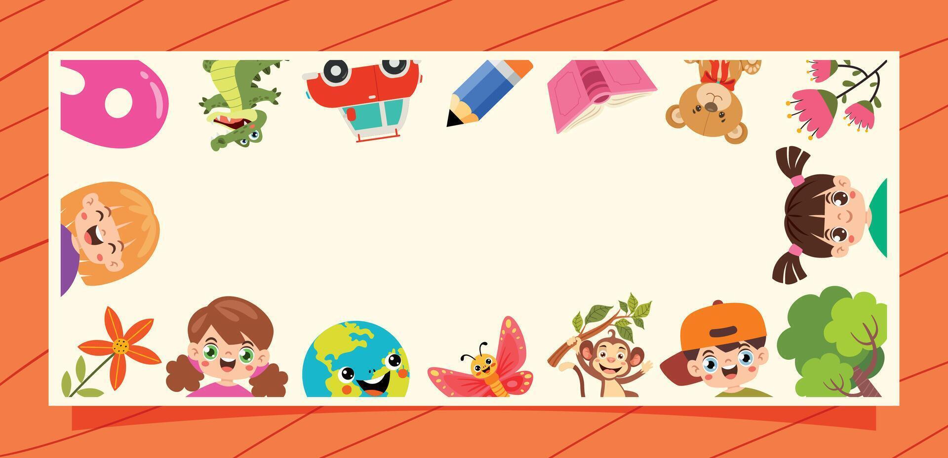 Template Design With Childish Elements vector