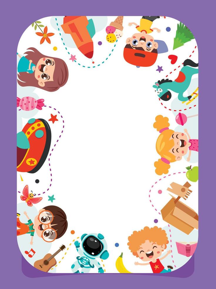 Template Design With Childish Elements vector