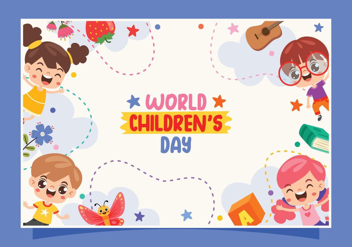 Template Design With Childish Elements vector