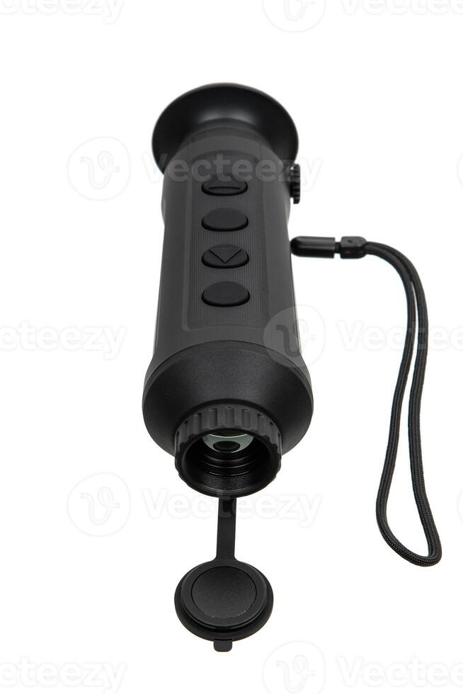 Modern monocular thermal imager isolate on a white background. A device for fixing thermal radiation. photo