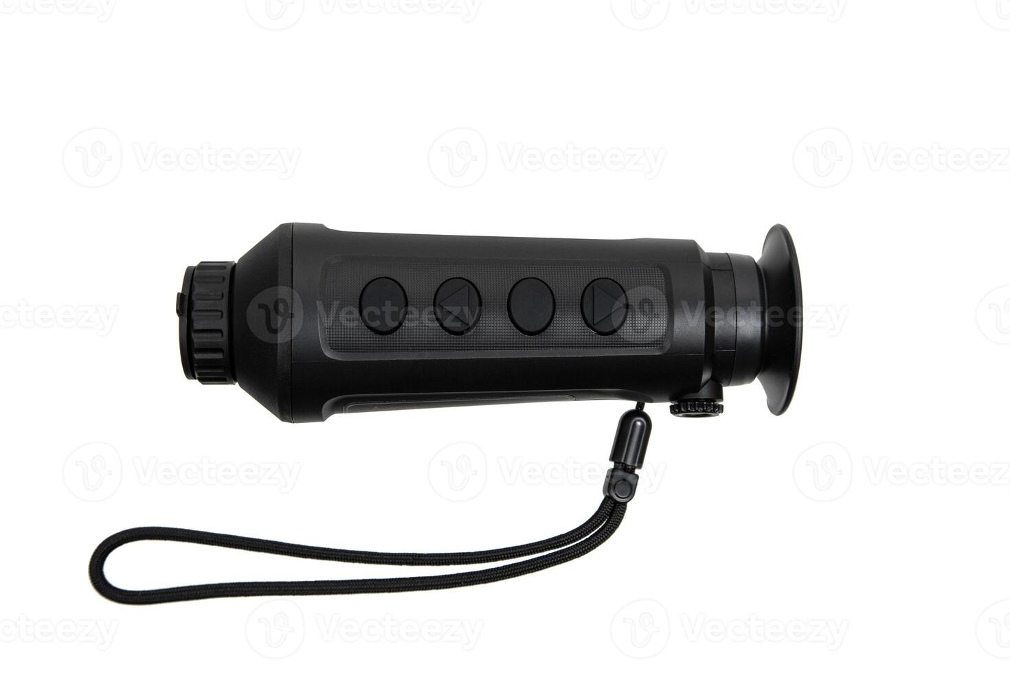 Modern monocular thermal imager isolate on a white background. A device for fixing thermal radiation. photo