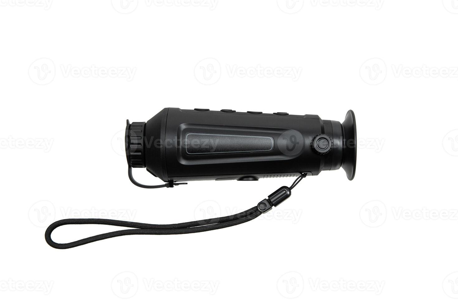 Modern monocular thermal imager isolate on a white background. A device for fixing thermal radiation. photo