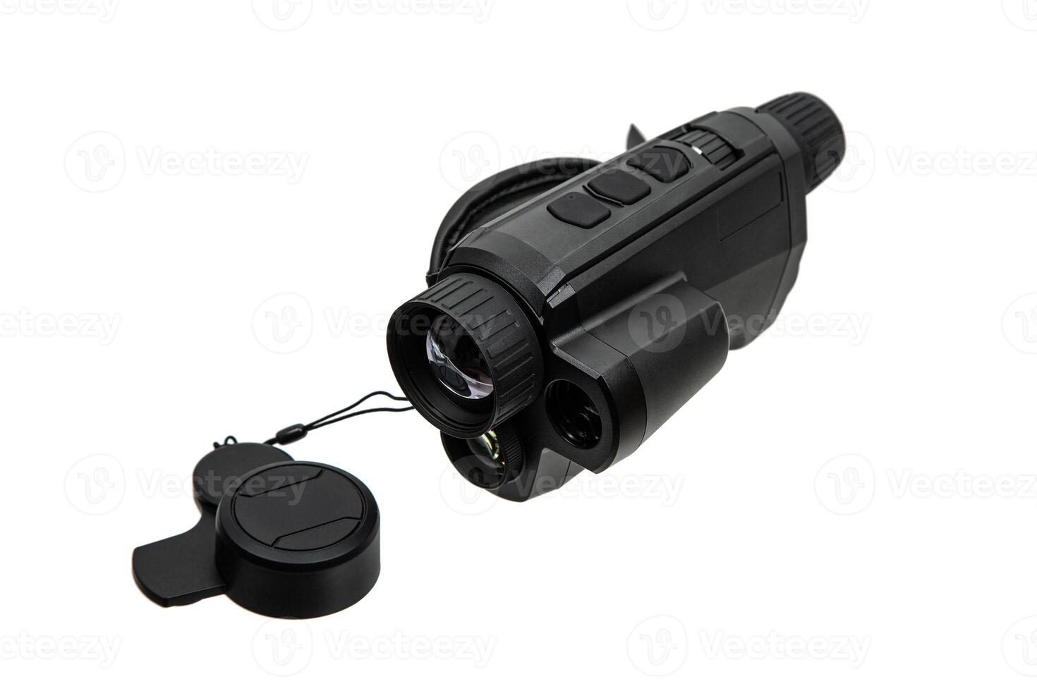 Modern monocular thermal imager isolate on a white background. A device for fixing thermal radiation. photo
