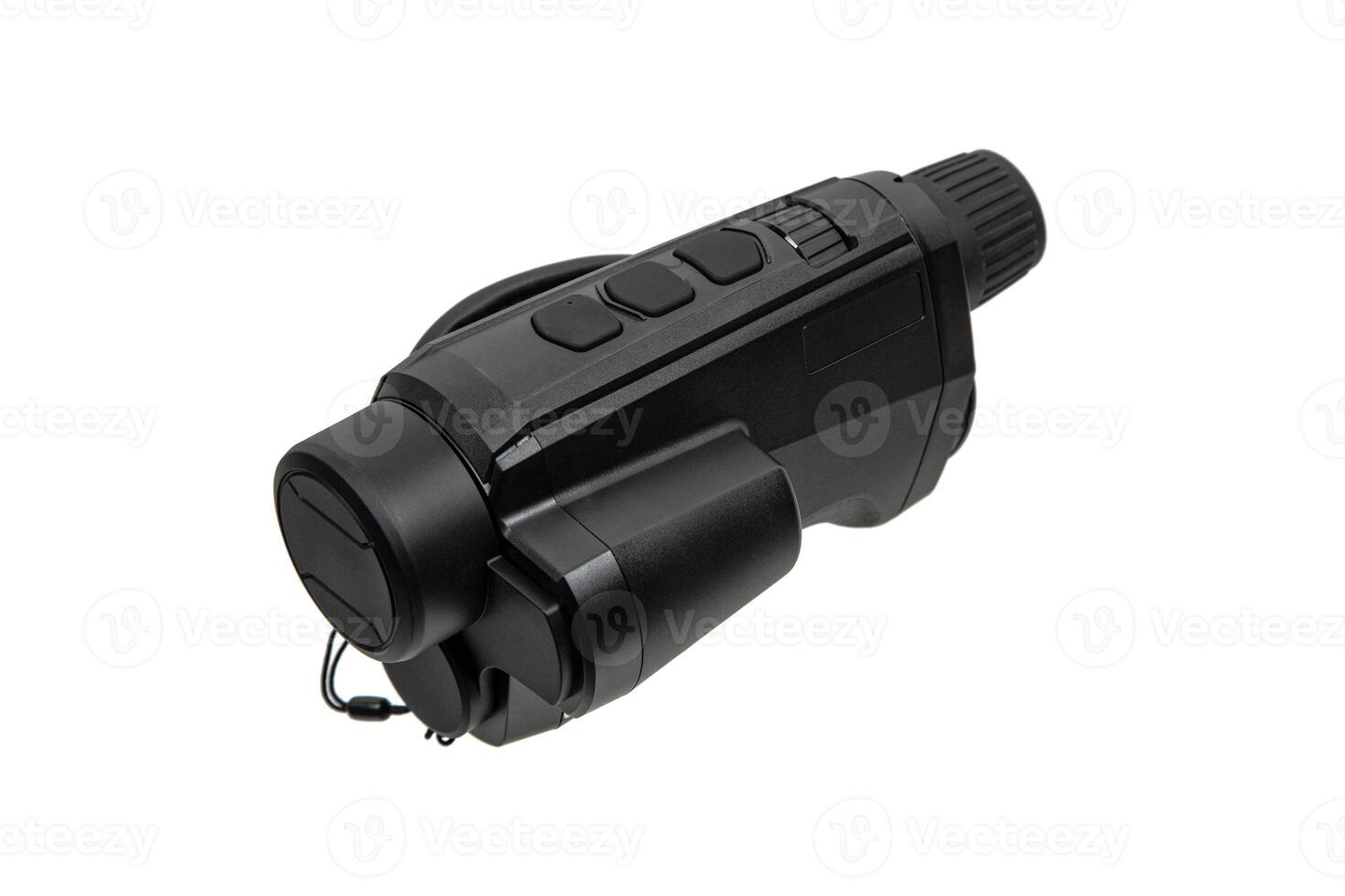 Modern monocular thermal imager isolate on a white background. A device for fixing thermal radiation. photo