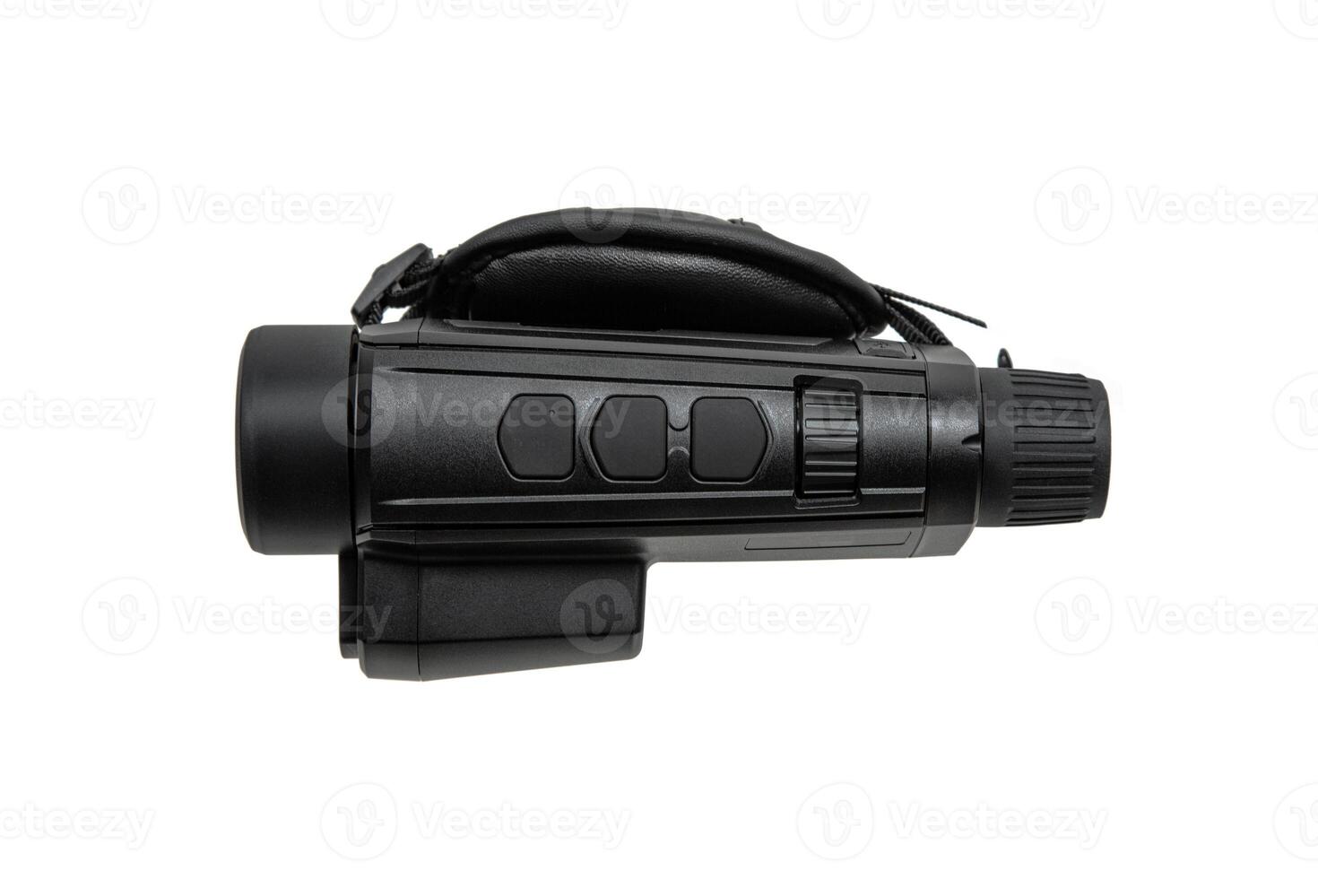 Modern monocular thermal imager isolate on a white background. A device for fixing thermal radiation. photo