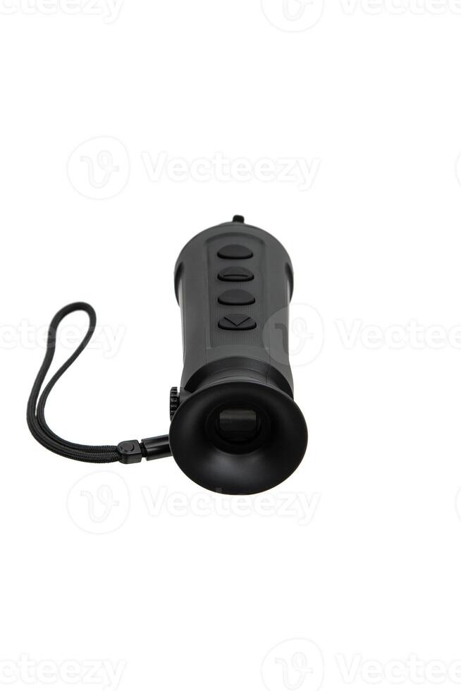 Modern monocular thermal imager isolate on a white background. A device for fixing thermal radiation. photo