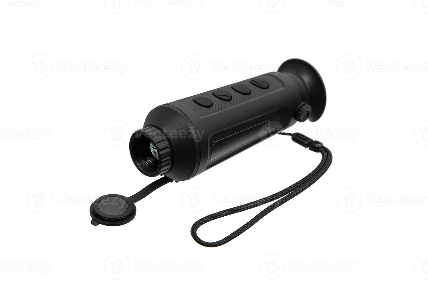Modern monocular thermal imager isolate on a white background. A device for fixing thermal radiation. photo