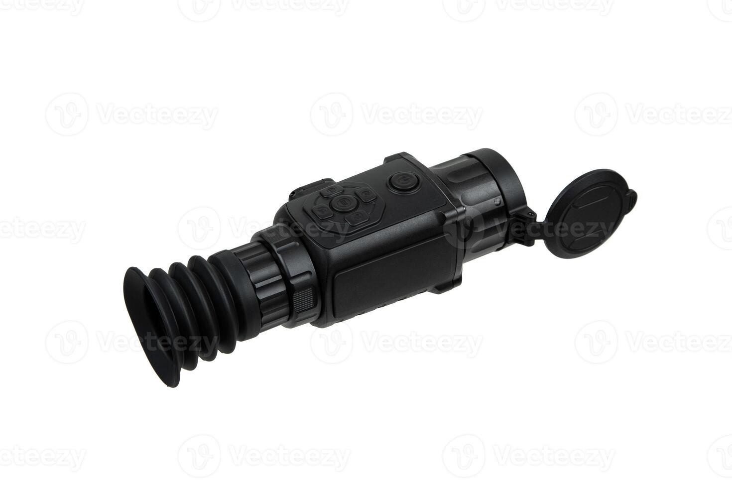 Modern monocular thermal imager isolate on a white background. A device for fixing thermal radiation. photo