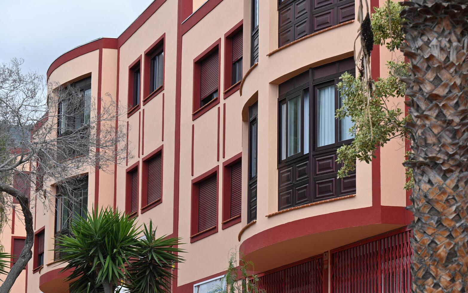 the building is red photo