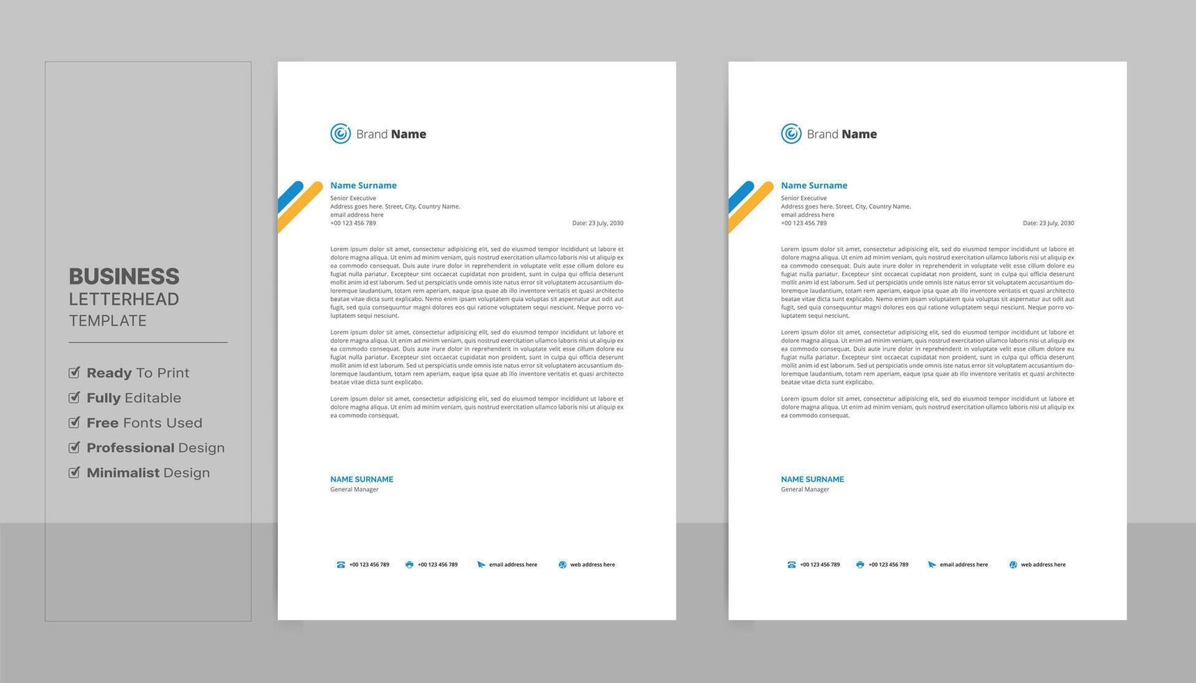 Creative letterhead format template, business style letterhead design template. vector