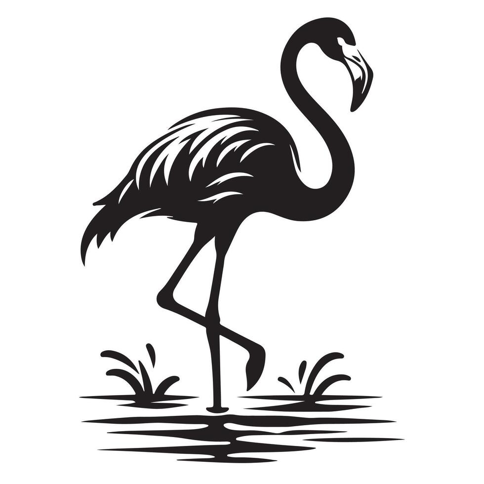 Graceful Flamingo Silhouette Design vector