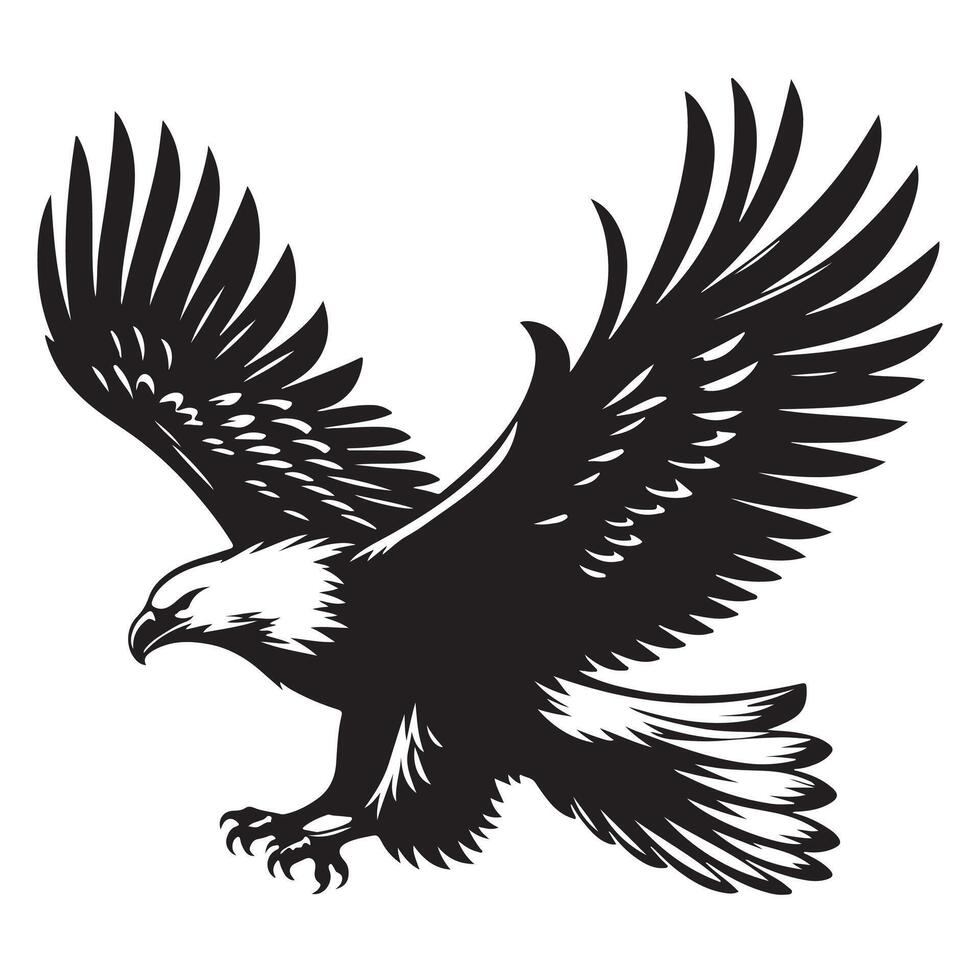 Majestic Eagle Silhouette Soaring to New Heights vector