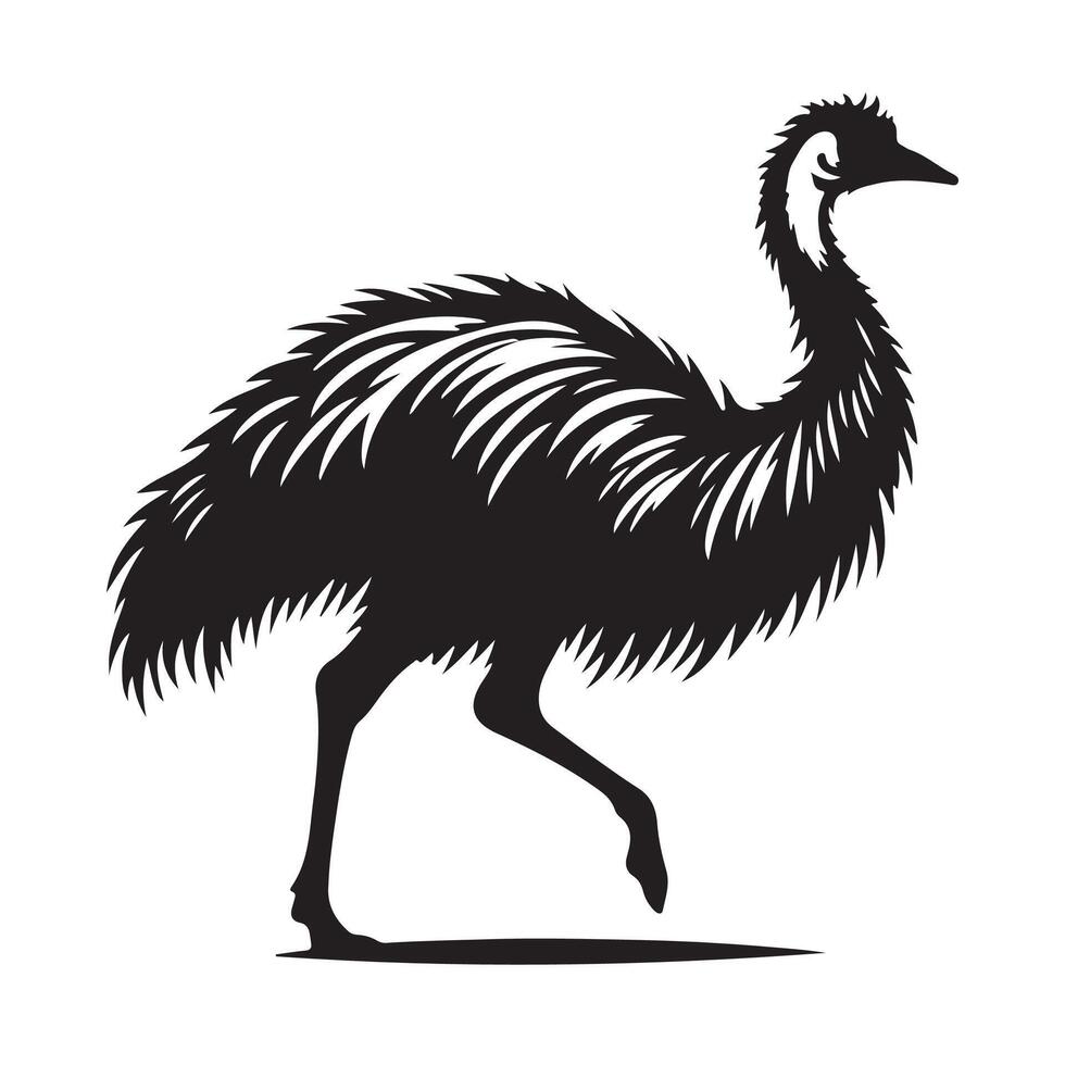 Distinctive Emu Silhouette Artwork vector
