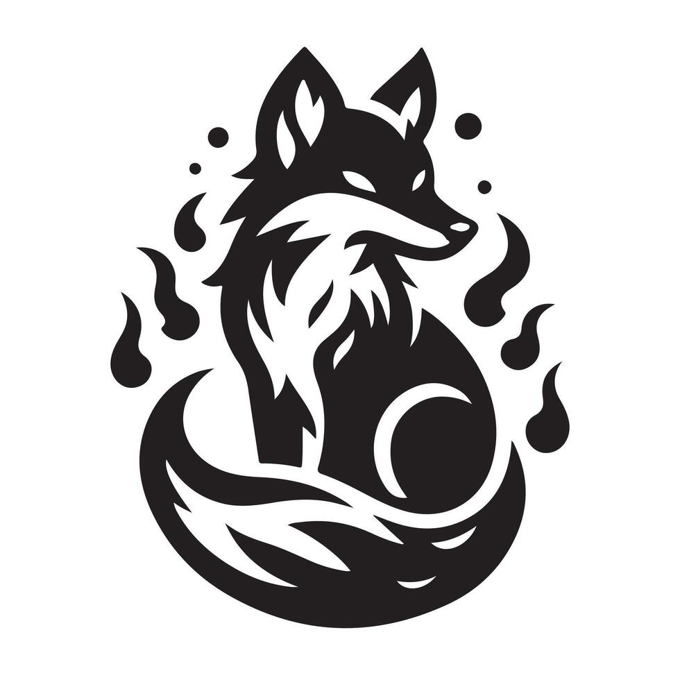 Elegant Fox Silhouette Graceful Wildlife Design vector