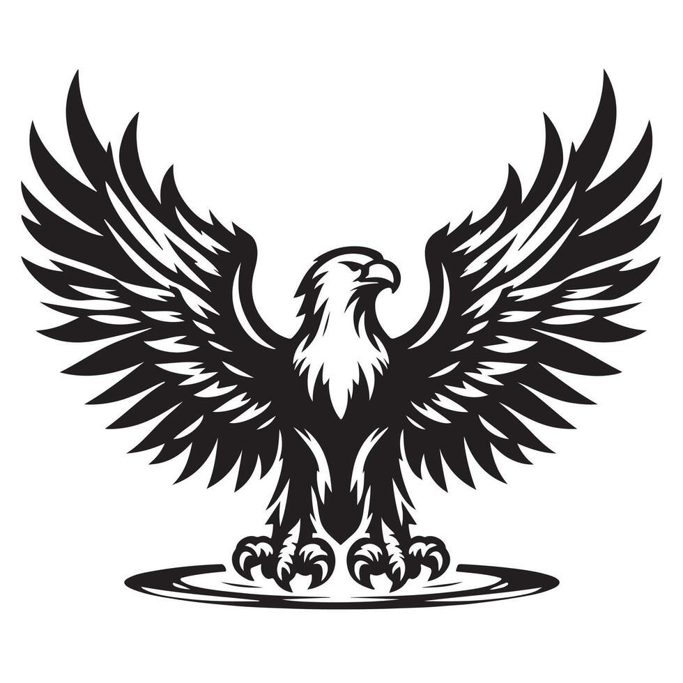 Majestic Eagle Silhouette Soaring to New Heights vector