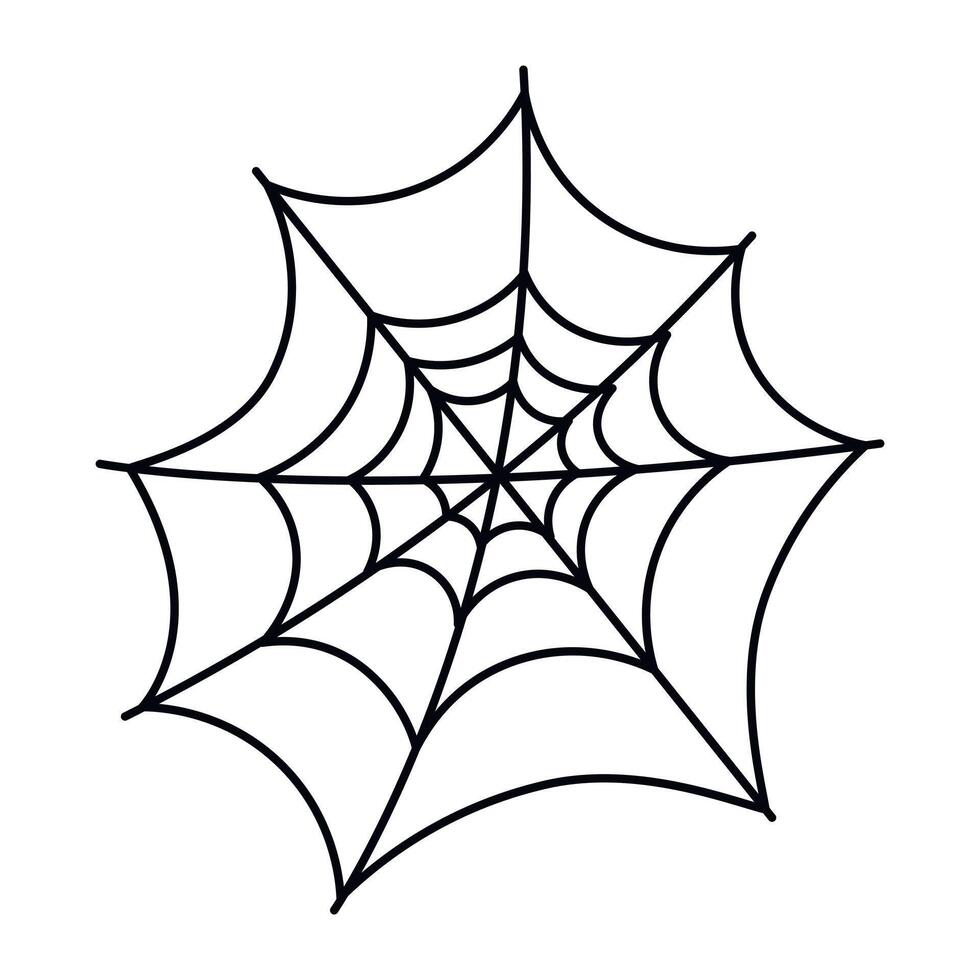 Black spider web silhouette for Halloween design isolated on white background. vector