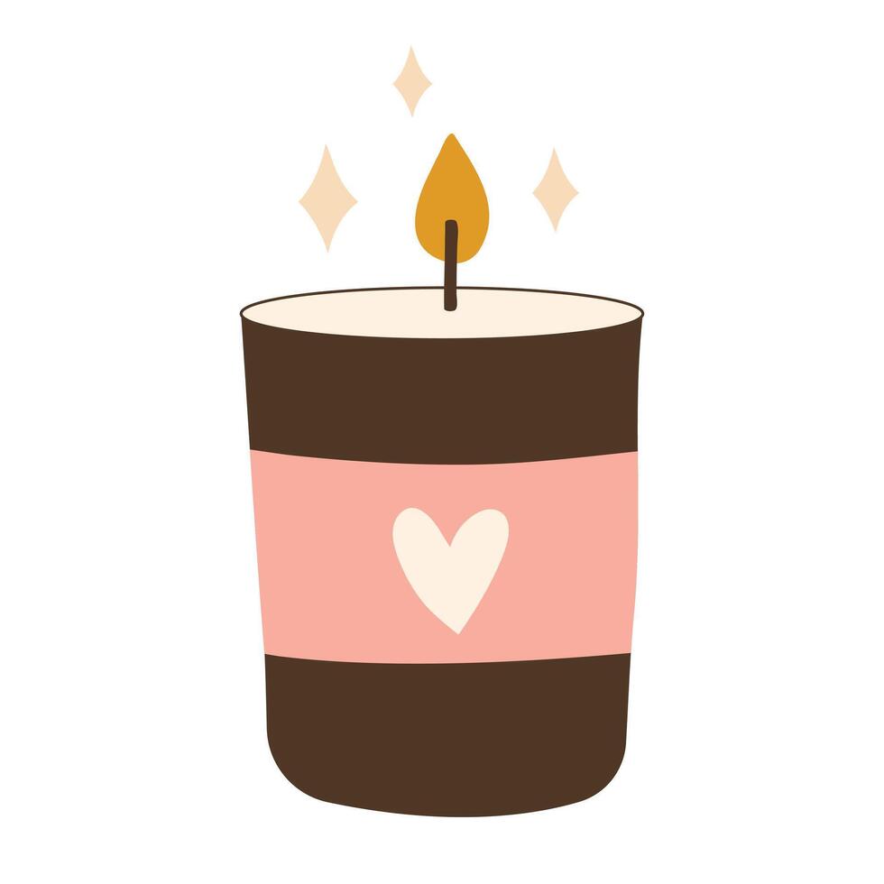 Soy wax candles in glass jar isolated on white background vector